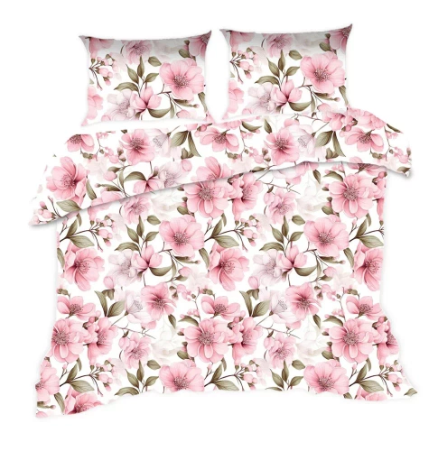 1893N Класически E24 Комплект спално бельо от памук с цветовете Karo в прахово розово – 100% памук, издръжлив, цветен, комплект от 2 части