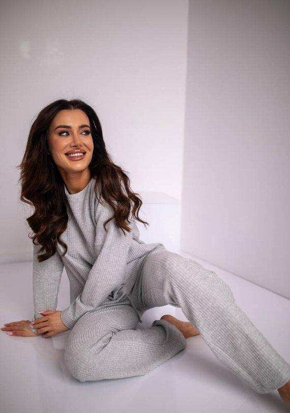 Дамски комплект Avira Italian Fashion - светъл меланж