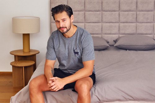 7235 Мъжка пижама Doctor Nap - тъмно сива