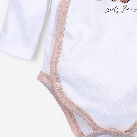 Бяло боди с плик от органичен памук Sweet Bears Nini