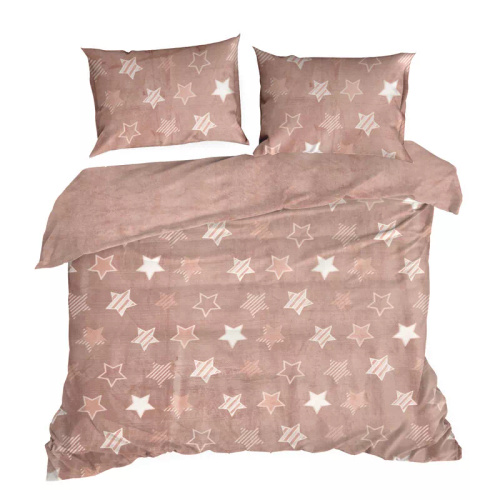 Flano 4 звезди спално бельо от велур Eurofirany прахово розово