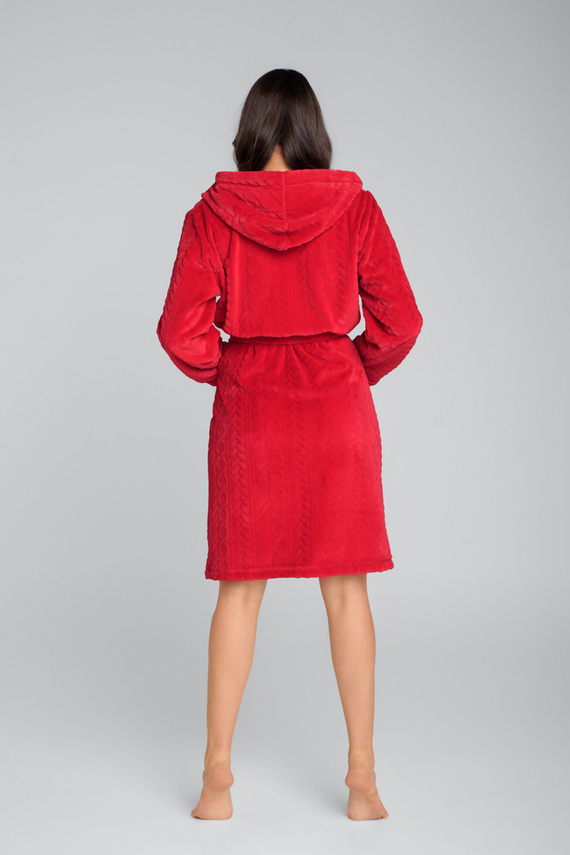 Дамски вълнен халат Zala Италианска мода - червен 