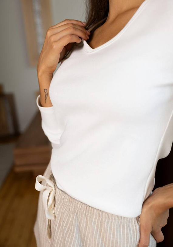 Дамска фланелена пижама Beatrix Sensis - кремаво-бежово