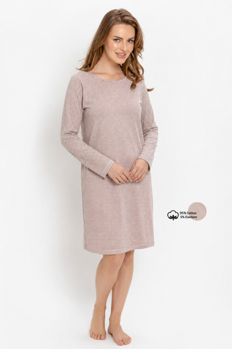 Нощница Taro Norella 3643 памучна с дълъг ръкав и райе