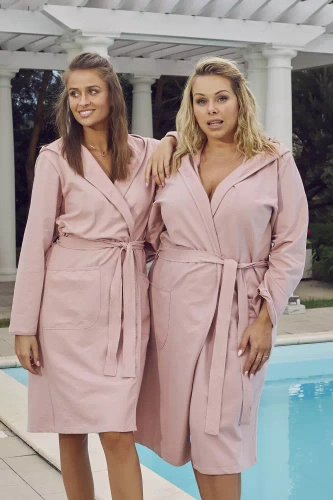 Karina Дамски халат Италианска мода - прахово розово
