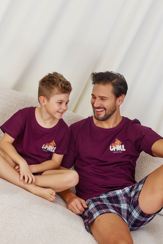 7201 Мъжка пижама "Chill" Doctor Nap - бордо