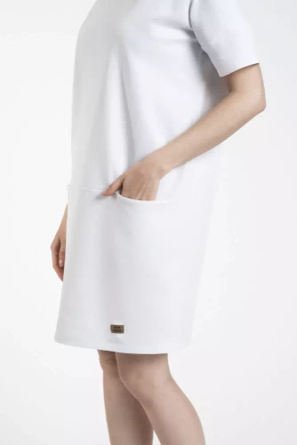 Karina Дамска туника с къс ръкав Италианска мода - бяла