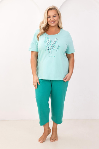 Женска пижама Regina 740, 100% памук, с принт, 7/8 панталони, комфорт и стил