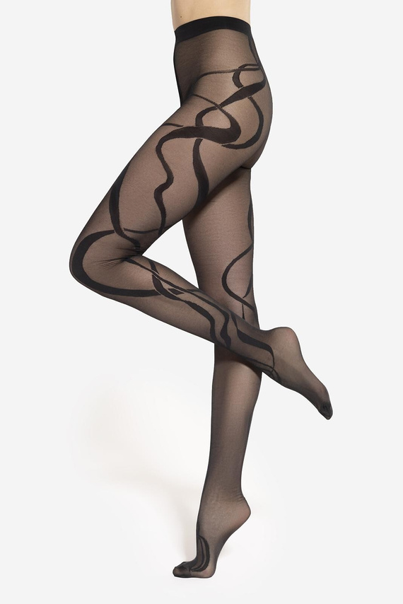 Модерен чорапогащник 10 Gatta – 40 den, артистичен десен, мат