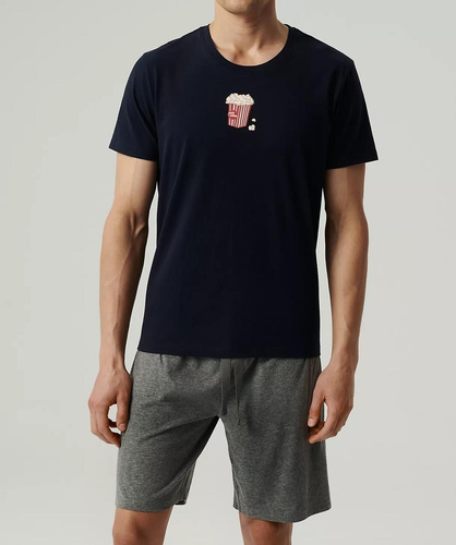 NMP-383 Мъжка пижама с къс ръкав, атлантическо-тъмно синьо