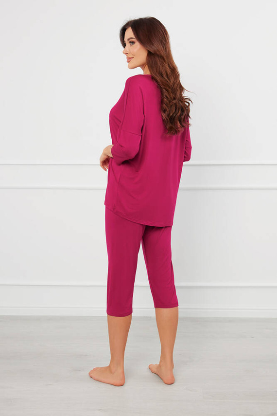Natura Дамска пижама 3/4 Италианска мода - вино 