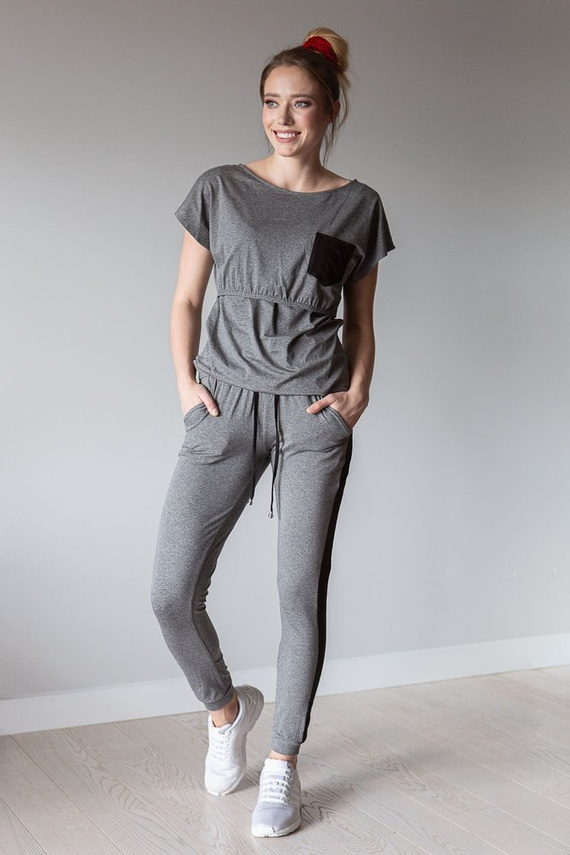 504 Komplet dresowy MIRACLE- szary melanż