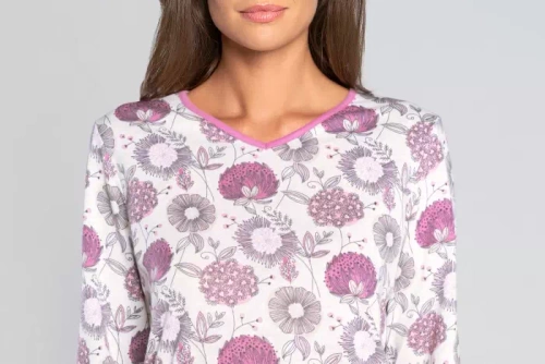 Дамска пижама с дълъг ръкав, панталон Lobelia Италианска мода -