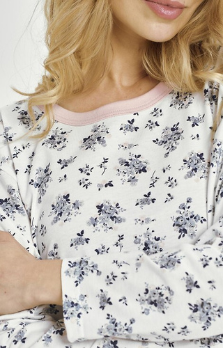 3452 Дамска риза Martina Taro – памук, флорален десен, дълъг ръкав