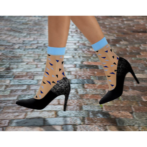 Дамски найлонови чорапи Sesto Senso, триъгълници, сини