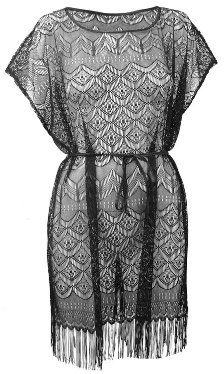 Anais 318 дантелено парео с ресни De Lafense - лек плажен бабидол | S-XXL