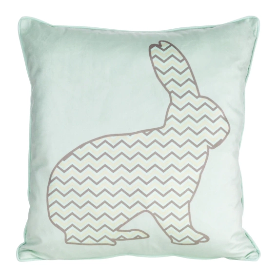 Пролет 1 Великденска калъфка от кадифе декорирана с щампа на зайче Европердета мента