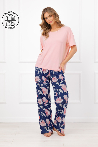 Дамска пижама Italian Fashion Ardizja от вискоза и памук с цветя, дълга