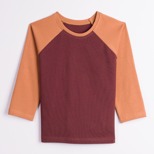 228143 Nicol FARMA Детска блуза с реглан ръкав, памук, тъмнокафяво
