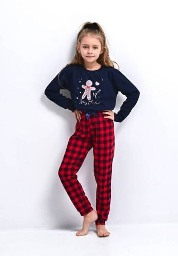 Пижама за момичета Amma Kids Sensis - тъмносиня