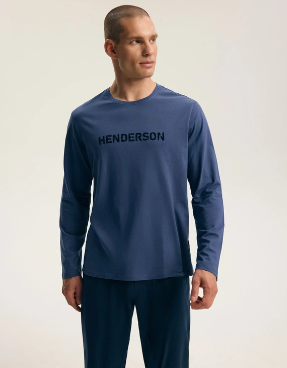 Henderson Flock 45491 Мъжка пижама Steel Blue Дълга 100% памук
