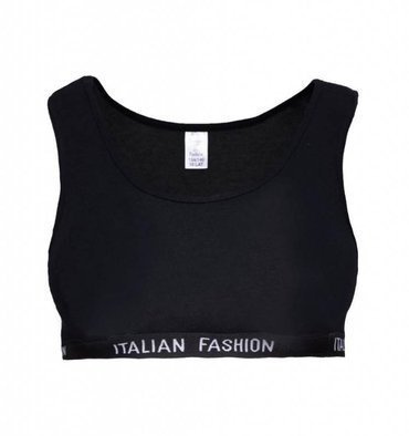 Nikola Сутиен за момичета, широка презрамка Италианска мода - черен