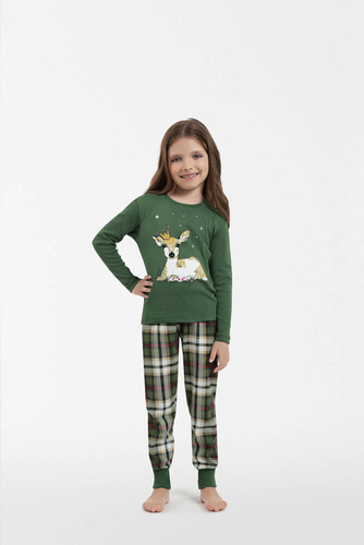 Детска пижама Zonda Италианска мода - зелена/принт