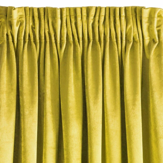 Тейлър кадифена завеса готова на лента Design91 горчица