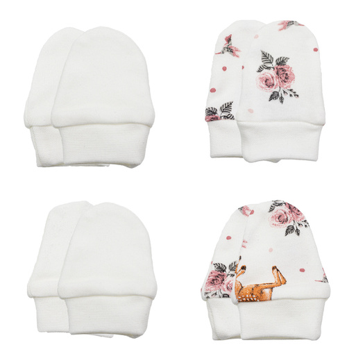 216083 Памучни ръкавици Lala Nicol, комплект от 4 броя – Лапи против надраскване за бебета