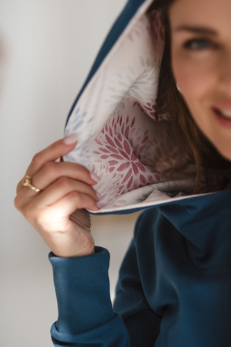 Milk Please Jeans Син суичър за бременни и кърмачки с качулка – Milk&Love, полско производство