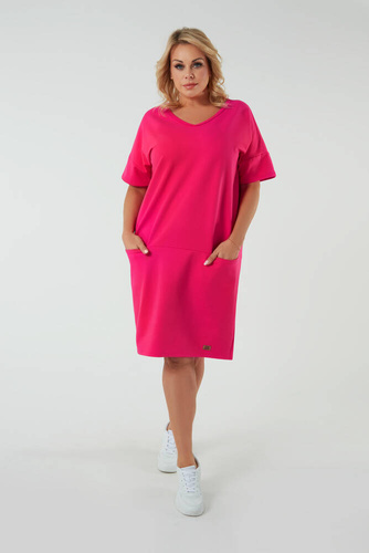 Дамска туника с къс ръкав Stella Италианска мода - фуксия 