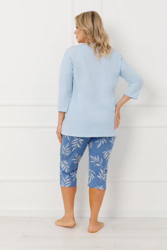 Дамска пижама ERULA Italian Fashion памук jersey ръкав 3/4 плюс сайз