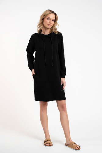 Malmo дамска туника с дълъг ръкав Италианска мода - черна