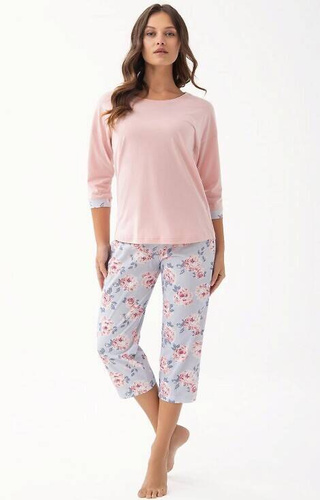 343 Дамска пижама 3/4 Luna - сьомго розово