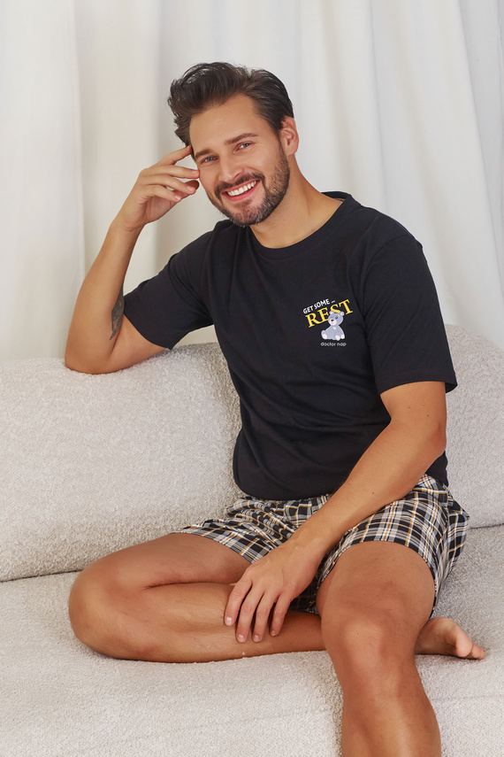 7231 Мъжка пижама Doctor Nap - черна