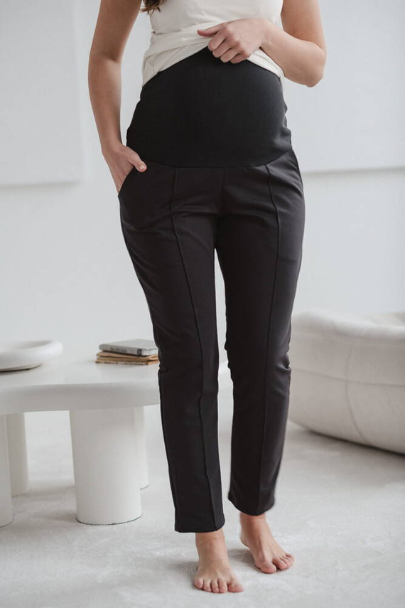 Класически панталон за бременни GraceFit Mama Milk&Love, графитен