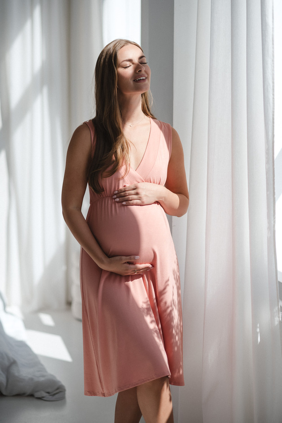 Star Light Нощница за бременни и кърмачки билкова роза Milk&Love - бамбукова вискоза | Комфорт и женственост