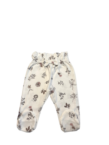 Бебешки спални с висока талия Mamatti PG15215 – бели с листа, памук