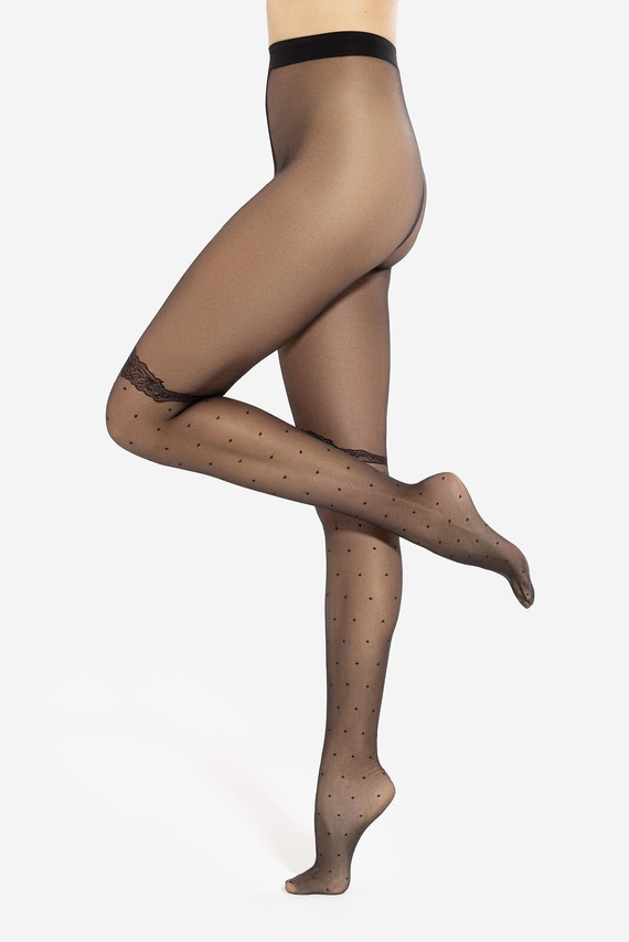 Чорапогащи Fancy wz.01 20 den Gatta – черни, матови, с ефектен десен