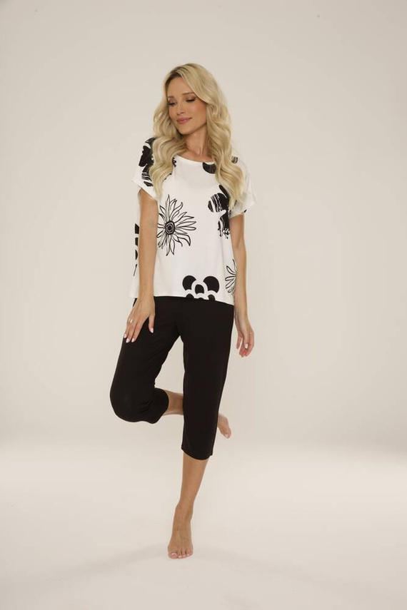 743 Elle Forex Пижама за жени - екрю-черна