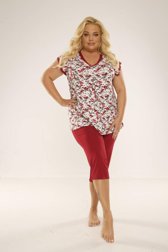 489/491 Mia Женска пижама плюс размер Forex - червена