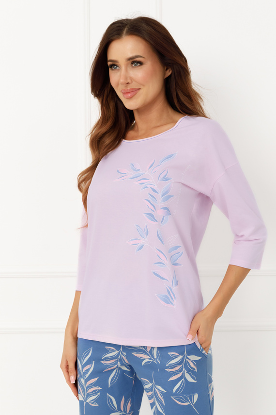 Дамска пижама ERULA Italian Fashion памук jersey ръкав 3/4 плюс сайз