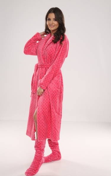 548 Melanie Дълъг дамски халат Forex - малина