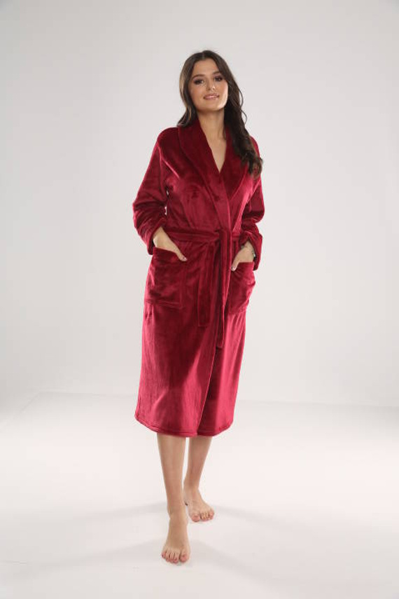 628 Abigail Дълъг дамски халат Forex - бордо