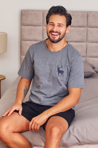 7235 Мъжка пижама Doctor Nap - тъмно сива