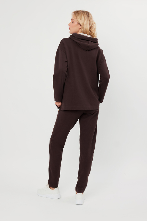 Lagos Дамски суитшърт с качулка Italian Fashion - кафяв 