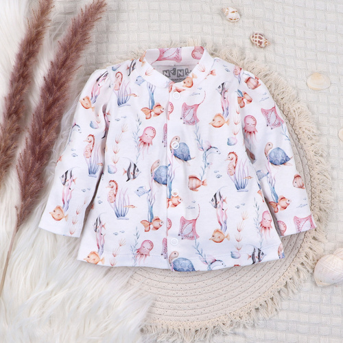 ABN-5482 Бебешки кафтан Underwater World Nini - органичен памук, удобни закопчалки