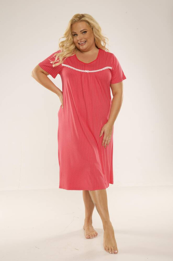 447 Juliette Plus Size Forex нощница - малинови точки