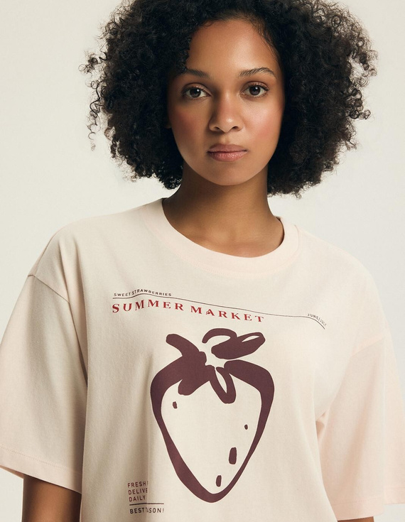 Дамска пижама Henderson Evika 44474 – памук, ягоди, шорти