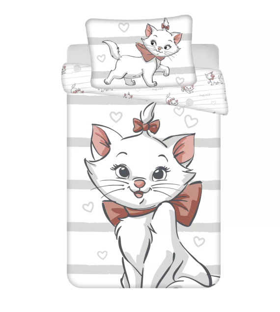 Памучно спално бельо Marie Cat Bow за легло от Jerry Fabrics, сиво
